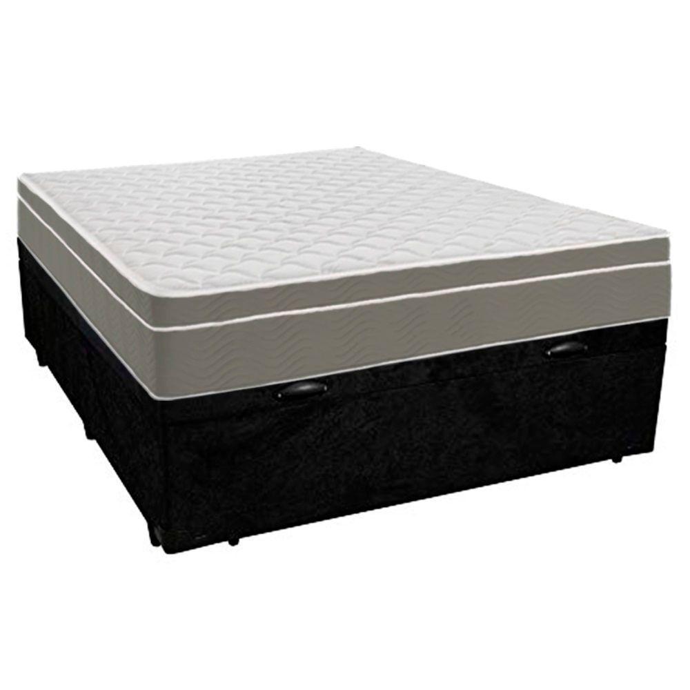 Cama Box Baú Casal Suede + Colchão Sereneprime Molas Ensacadas 138x188x69 Cor:preto - 6