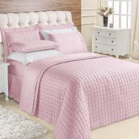 Kit Cobre Leito Colcha Veneza Queen 3 Peças Hipercal 180 Fios - Rose - 1