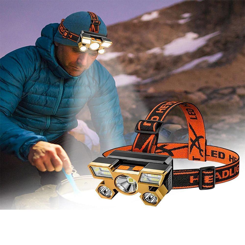 Lanterna De Cabeça 5 Led's Super Forte Recarregável Resistente A Água Carregamento Via Usb - 7