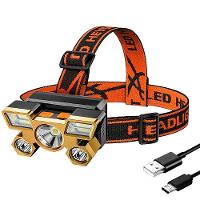 Lanterna De Cabeça 5 Led's Super Forte Recarregável Resistente A Água Carregamento Via Usb - 1