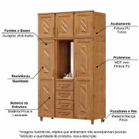 Guarda-roupa Solteiro Santiago 5 Portas De Abrir 4 Gavetas Em Madeira Com Espelho Freijó - Cavazotto - 2