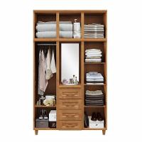 Guarda-roupa Solteiro Santiago 5 Portas De Abrir 4 Gavetas Em Madeira Com Espelho Freijó - Cavazotto - 3