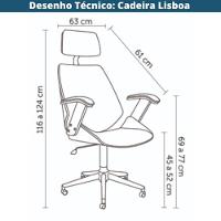 Cadeira Escritório Giratória Presidente Lisboa Rivatti Madeira Natural Com Pu Branco Base Aço Cromado - 5