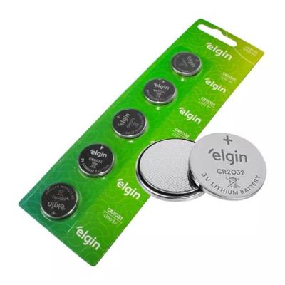 Bateria Lithium Elgin Cr2032 Botao 3v Blister Com 5 Unidade