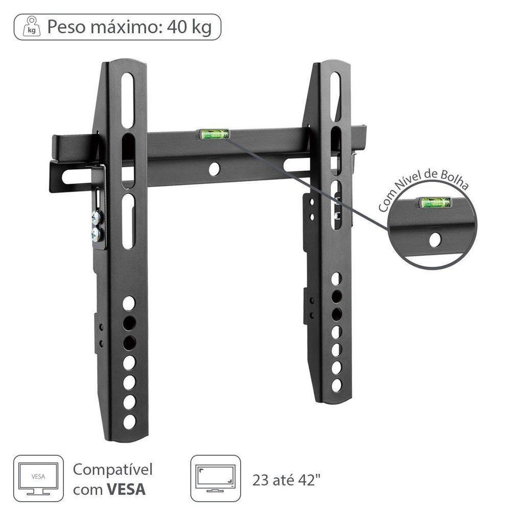 Suporte Para Tv Led Lcd Fixo 23'' A 42'' Com Nivel De Bolha - 1