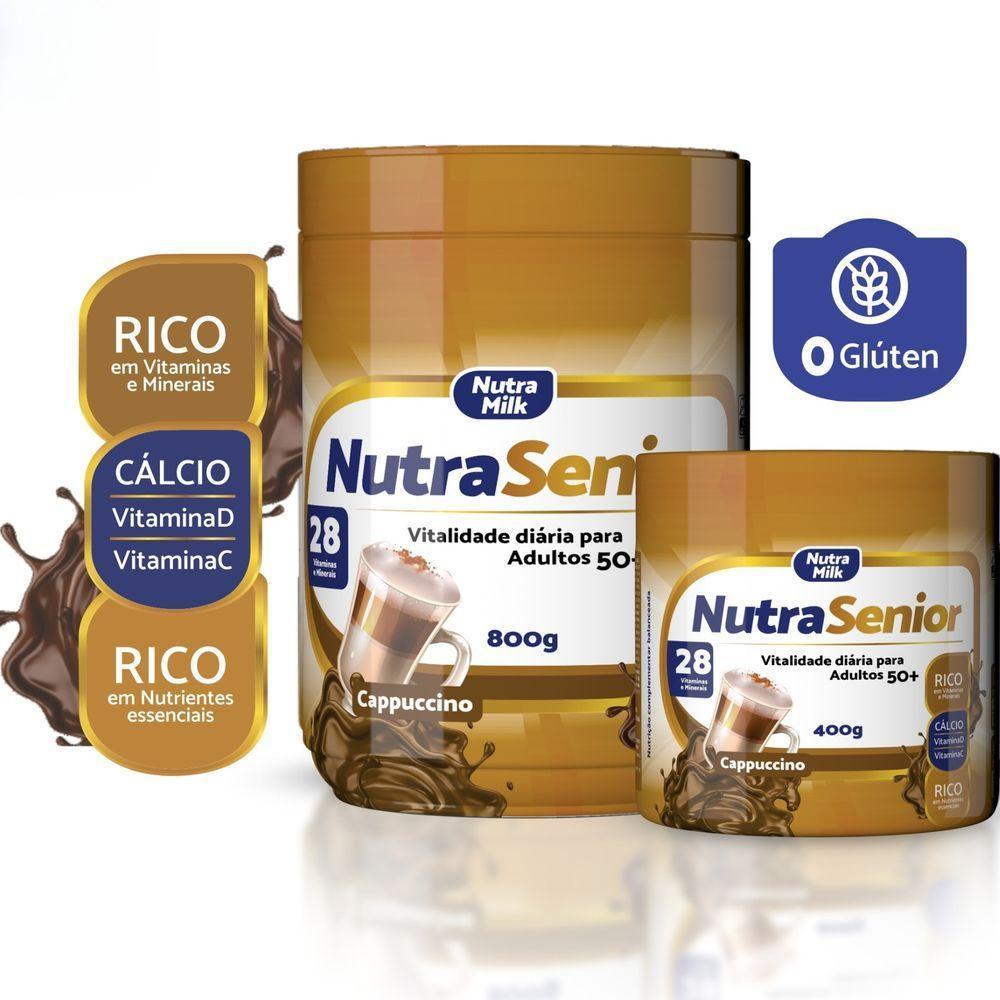 Nutra Senior 50+ Completo Com 28 Vitaminas E Minerais - Pote 800g Sabor Cappuccino - 1