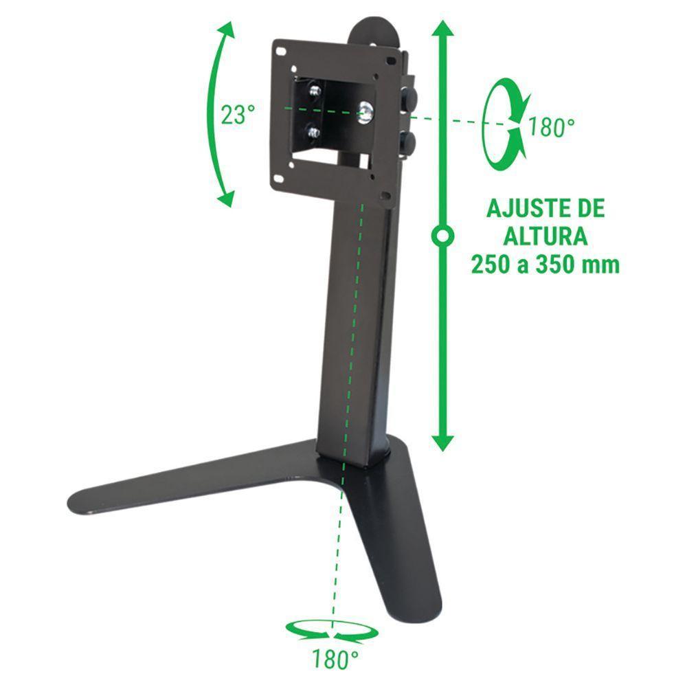 Suporte Mesa Multivisao Ajusta Altura + Inclinacao Para Monitor 10 A 24 Polegadas Preto - 9