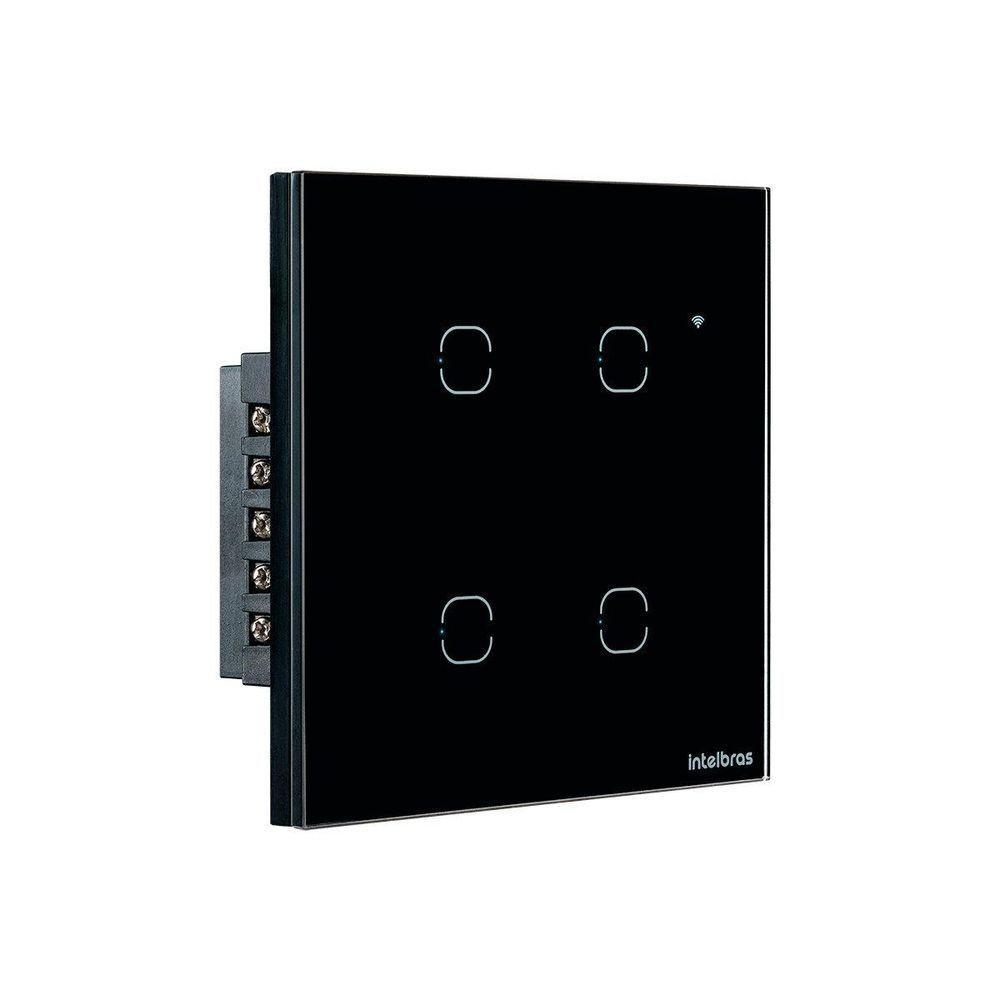 Interruptor Smart Wi-fi Touch 4 Teclas Preto Ews 1004 - 1