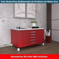 Mapoteca 5 Gavetas Pandin 120 Cm (larg) Inmetro Tampo Mdp Cinza Estrutura E Gavetas Em Aço Azul - 6