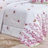 Kit Edredom Supreme Queen 5 Peças 100% Algodão 200 Fios Estampado - Borboletas - 2