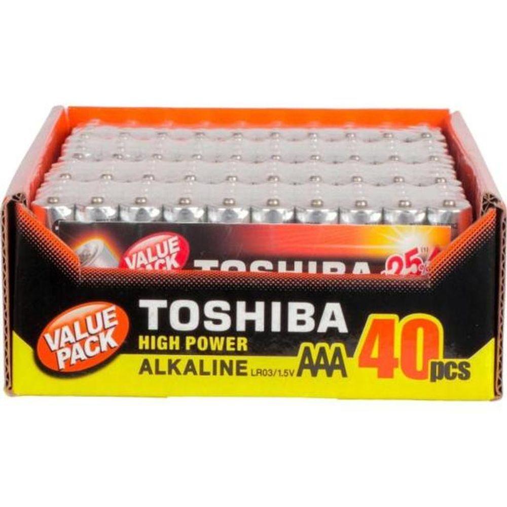 Pilha Alcalina Aaa 1,5v Lr03gcp (c/40 Pilhas) Toshiba - 3