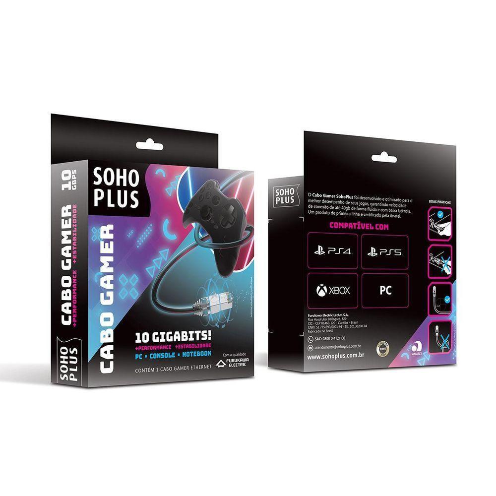 Patch Cord Gamer Cat.6 Cm T568a/b 1.8m Preto 35123025 - 3