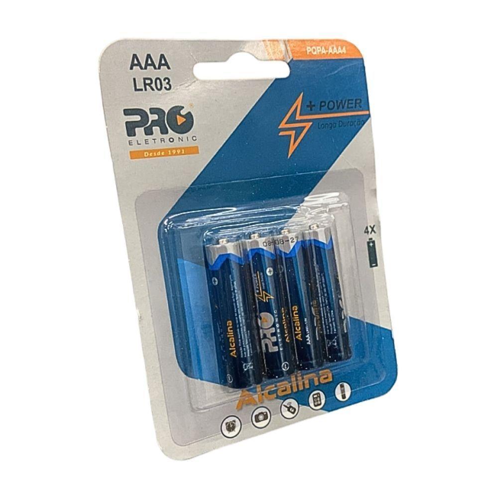 Pilha Alcalina Aaa Proeletronic Pqpa-aaa4 (lr03) Com 4... - 1