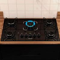 Cooktop Itatiaia Essencial 5 Bocas Mesa Vidro Preto Bivolt