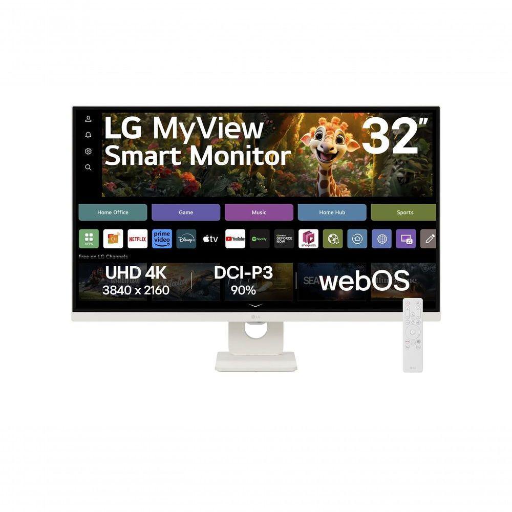 Monitor LG Myview Smart 32SR73U-W Tela UHD 4K 32" WebOs ThinQ Home Air Play Screen Share Bluetooth - 1