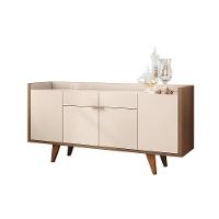 Buffet Balcão Decorativo Albâni Pés Madeira Sala De Jantar Mdp/mdf Off White/castanho G26 - Gran Belo - 5