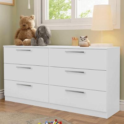 Cômoda Infantil Modelo 3435 6 Gavetas em MDF com Puxador em Alumínio Branco