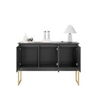 Buffet Luxuoso 3 Portas Barcelona - Preto Dourado Preto Dourado - 4