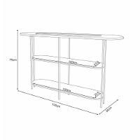 Aparador Decorativo Sala De Estar Walker Pés Em Aço Tampo Vidro Off White G26 - Gran Belo