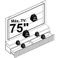 Painel Suspenso Para Tv 75 Polegadas Ripado Com Led Hera Cumaru - 5