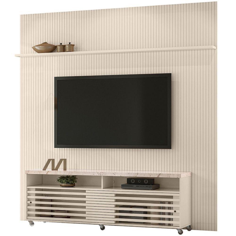 Painel Para Tv 75 Polegadas Composição Bancada Prestigio Calacata/off White - 1
