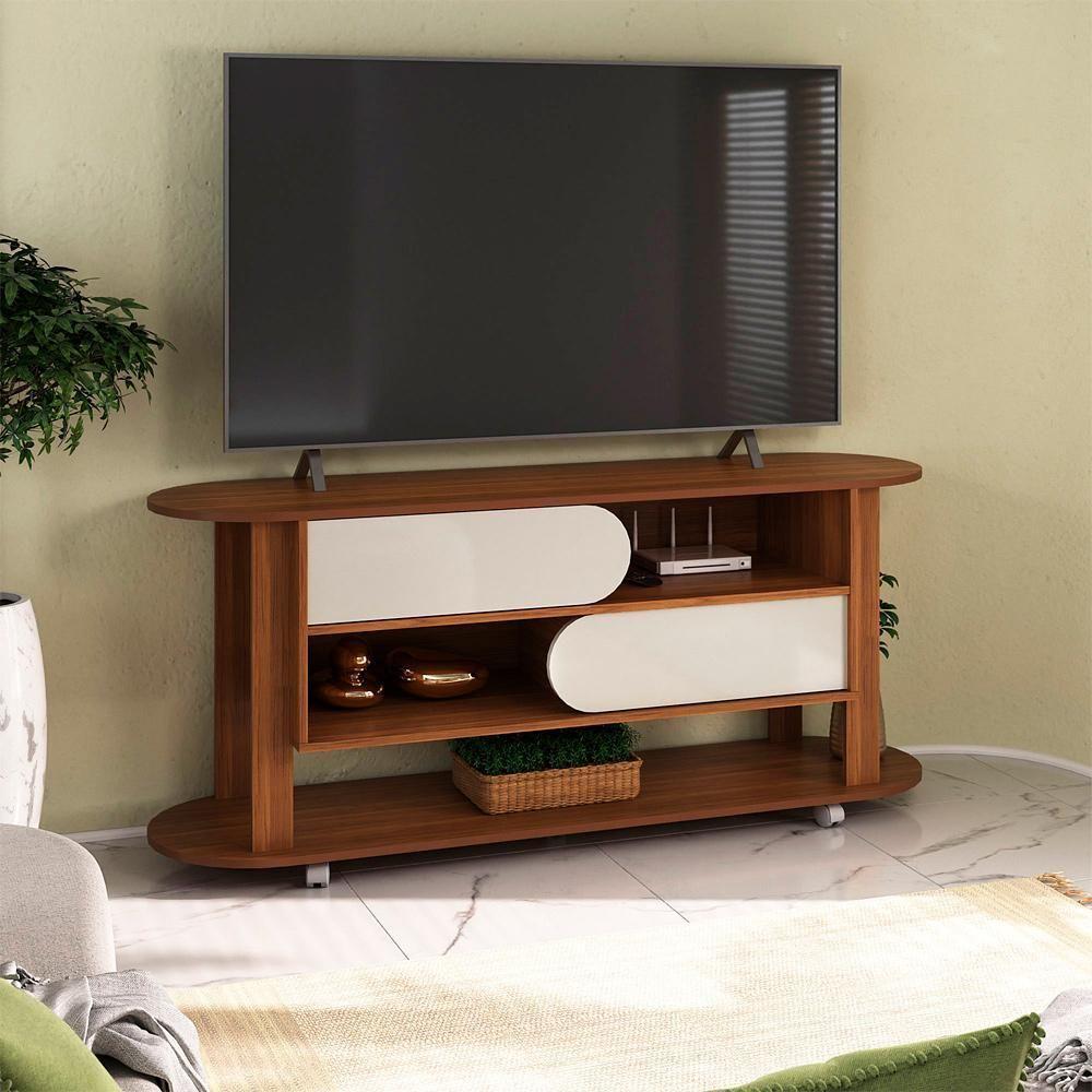Rack Bancada Para Tv 65 Pol 150 Cm 4617 Cedro Off White Arly Cedro Off White - 8