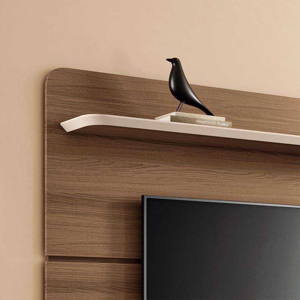Painel Suspenso Decorativo 1.8 Tv Até 70 Pol. Sala De Estar Kirby Castanho/off White G26 - Gran Belo - 5