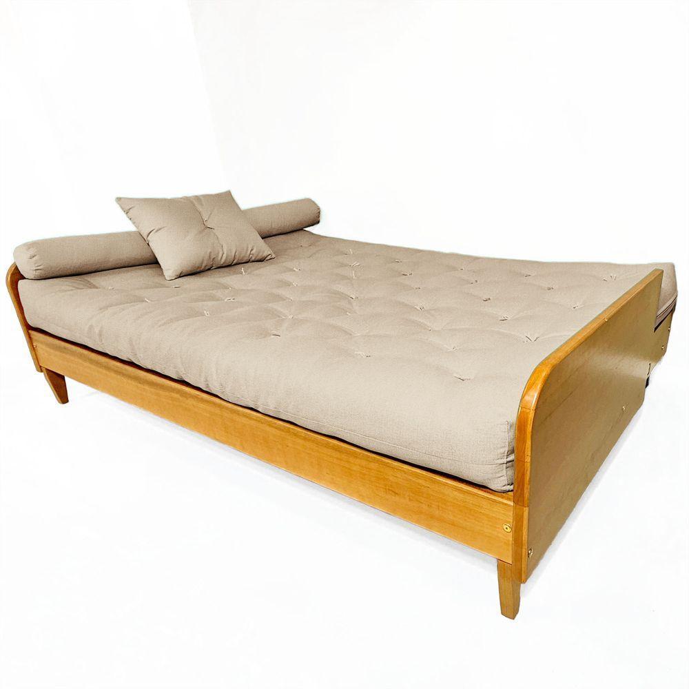 Sofá Cama Paris Sarja Madeira Nobre Natural - 2