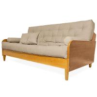 Sofá Cama Paris Sarja Madeira Nobre Natural - 1