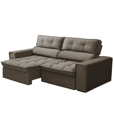 Sofá Retrátil Reclinável 3 Lugares 240cm Blanches F05 Veludo Castor - Mpozenato