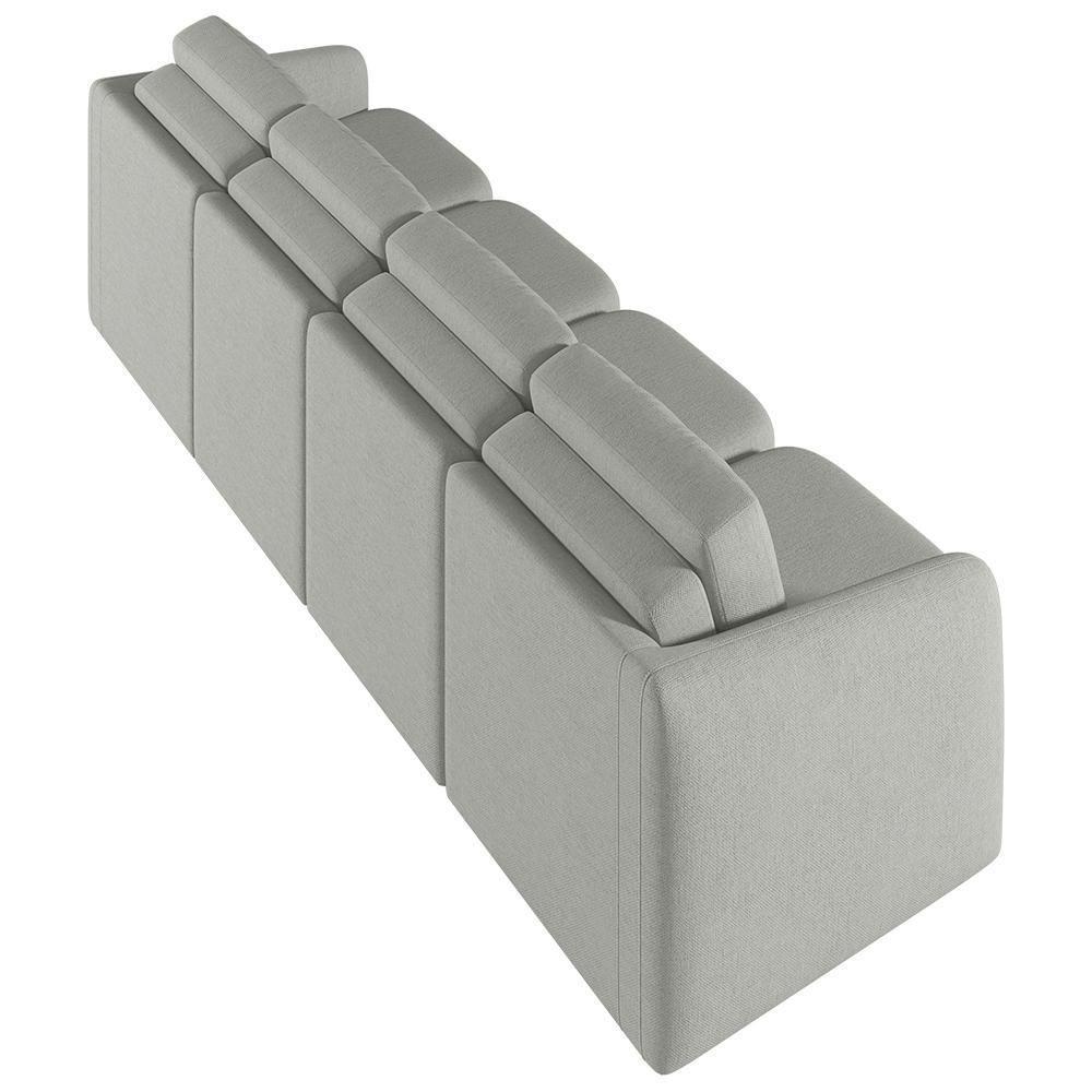 Sofá Cama Casal Para Sala 436cm Polska K04 Linho Cinza - Mpozenato - 7