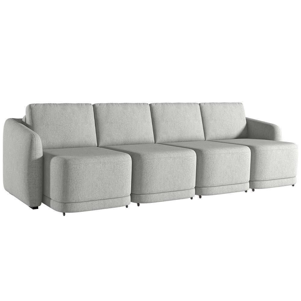 Sofá Cama Casal Para Sala 436cm Polska K04 Linho Cinza - Mpozenato - 8