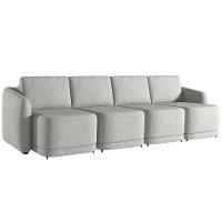 Sofá Cama Casal Para Sala 436cm Polska K04 Linho Cinza - Mpozenato - 8