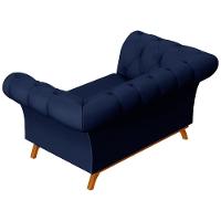 Sofá 150cm 2 Lugares Base Madeira Império C-304 Veludo Azul Marinho - Domi - 5