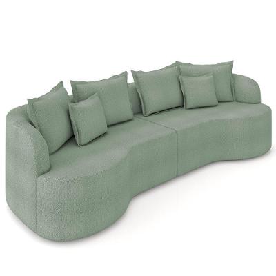 Sofá 4 Lugares 250cm Orgânico Quito K04 Boucle Verde - Mpozenato