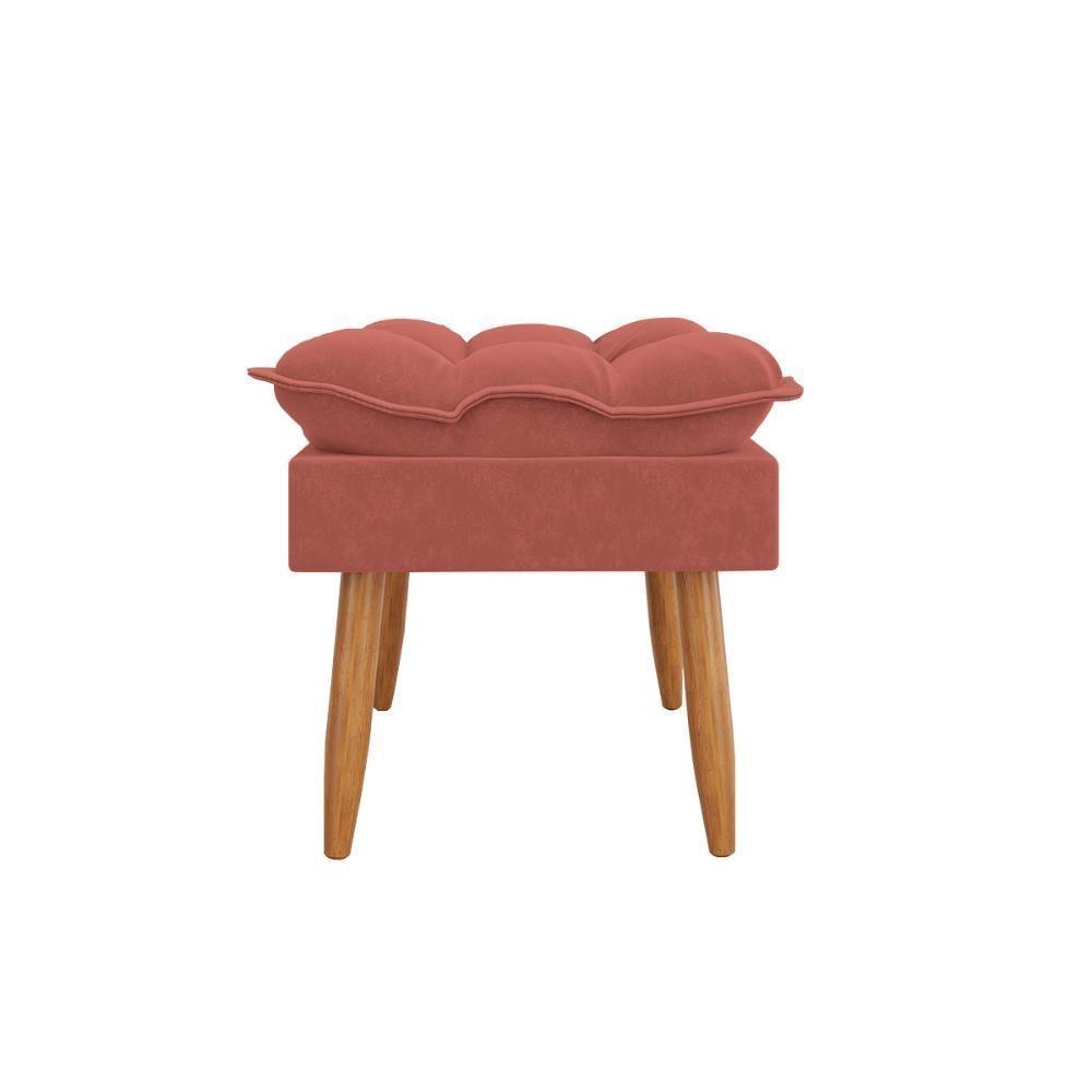 Kit 02 Poltronas + Sofá 2 Lugares Com Puff Opala Balaqui Rosa - 9