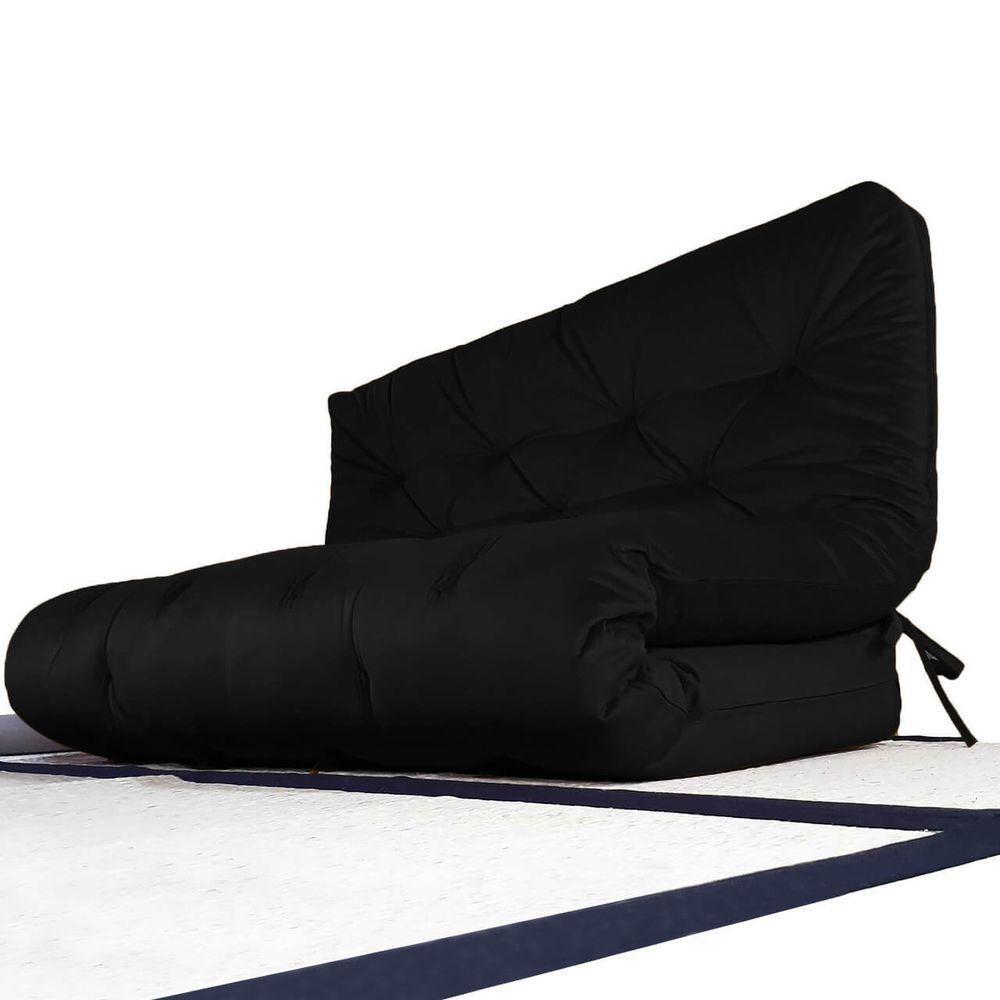 Futon Sofa Cama Casal D33 Tendencia Oriental Preto - 1