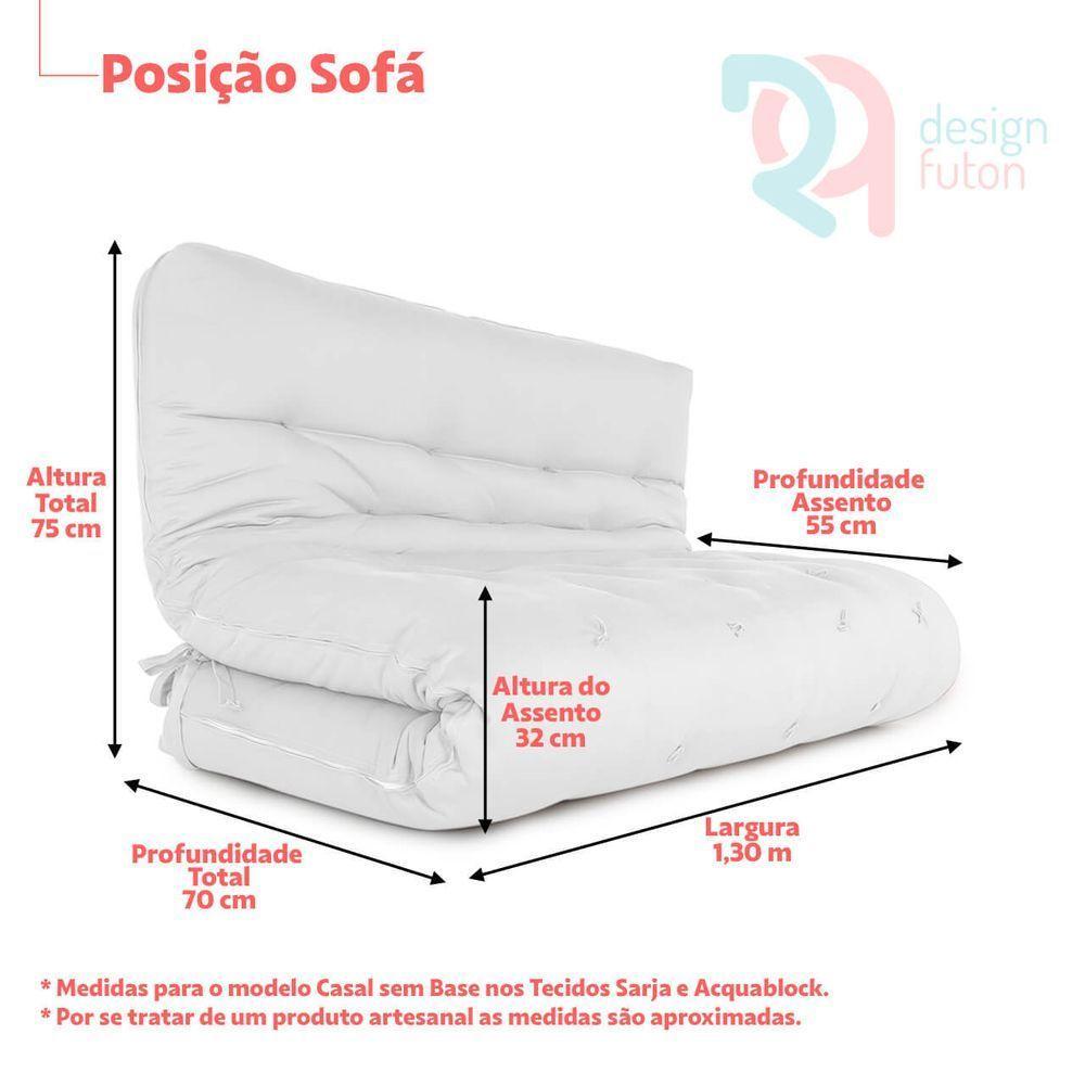 Futon Sofa Cama Casal D33 Tendencia Oriental Preto - 3