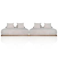 Sofá 4 Lugares Ilha 2 Módulos 160cm Viero S06 Boucle Bege - Mpozenato - 1