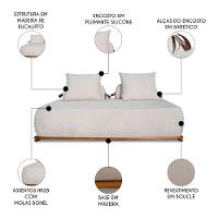 Sofá 4 Lugares Ilha 2 Módulos 160cm Viero S06 Boucle Bege - Mpozenato - 3