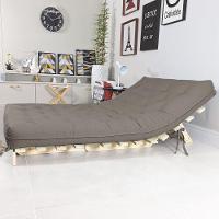 Sofa Cama Casal Futon Oriental Cinza Com Madeira Maciça