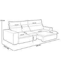 Sofá Retrátil Reclinável Para Sala 4 Lugares 280cm Senzi F04 Veludo Marrom Claro - Lyam Decor