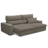 Sofá Retrátil Reclinável Para Sala 4 Lugares 280cm Senzi F04 Veludo Marrom Claro - Lyam Decor - 5