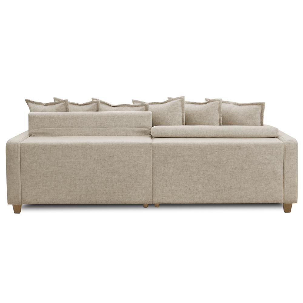 Sofá Retrátil Para Sala Living 3 Lugares 230cm Lake F04 Linho Bege - Lyam Decor - 7