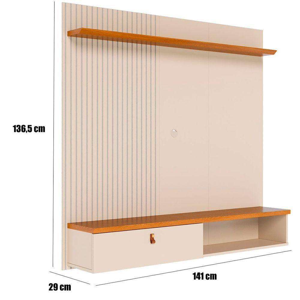 Painel Suspenso Para Tv 55 Polegadas 1 Porta Basculante Isis Cinamomo/off White - 4