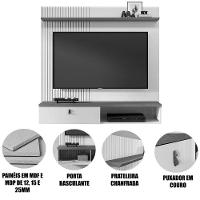 Painel Suspenso Para Tv 55 Polegadas 1 Porta Basculante Isis Cinamomo/off White - 5