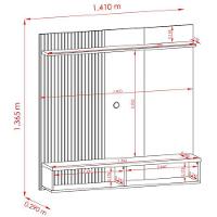 Painel Suspenso Para Tv 55 Polegadas 1 Porta Basculante Isis Cinamomo/off White - 6