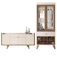 Conjunto Cristaleira Adega Mdp/mdf E Buffet Balcão Andorra/albâni Off White/castanho G26 - Gran Belo - 6