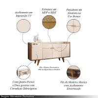 Conjunto Decorativo Cristaleira Adega E Buffet Balcão Andorra/albâni Off White/castanho G26 - 2