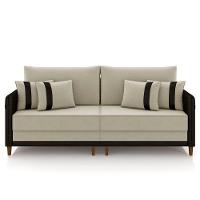 Sofá 3 Lugares Living 232cm Zoe K04 Veludo Bege/preto - Mpozenato - 2